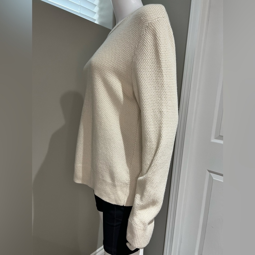 SANDRO. EUC. Quiet Luxury. Beautiful Longsleeve waffle knit sweater. Oatmeal. M. - Picture 5 of 13